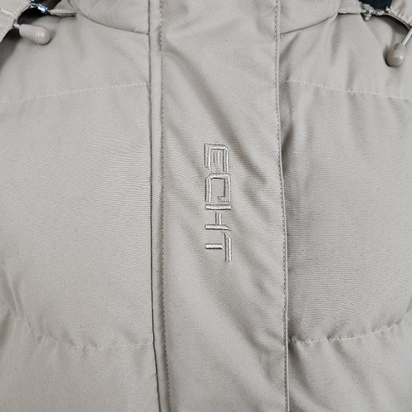 Echt Essentia Tan Puffer Full Zip Hooded Down Jacket Small - Picture 2 of 13